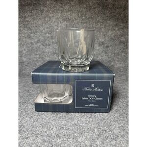 Brooks Brothers Prism Whiskey Glasses 4pc Set – Double Old Fashioned NEW NIB